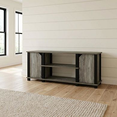 FurniFact Wooden TV Stand with Shelves and Storage