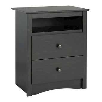 Nightstand with Two Drawers and Modern Design