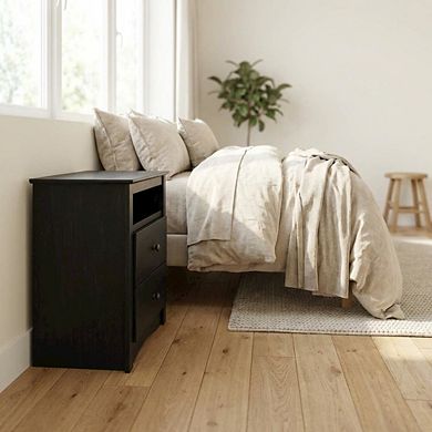 Nightstand with Two Drawers and Modern Design