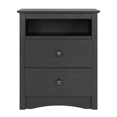 Nightstand with Two Drawers and Modern Design
