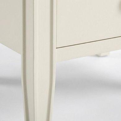 Antique White Nightstand with 2-Drawer Storage and Traditional Design