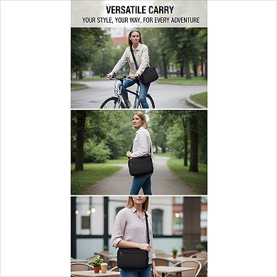 RFID Fabric Crossbody Bag Nylon Multi Pocket for Travel