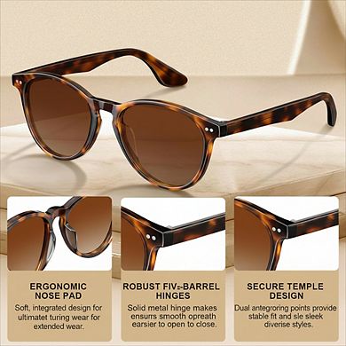 Retro Women's Polarized Sunglasses, Acetate Frame with UV400 Protection for Driving