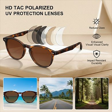 Retro Women's Polarized Sunglasses, Acetate Frame with UV400 Protection for Driving