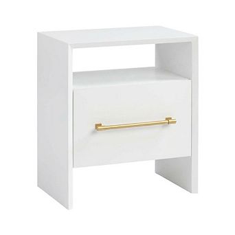 Nightstand with Adjustable Shelf and Mdf Legs for Bedroom Storage