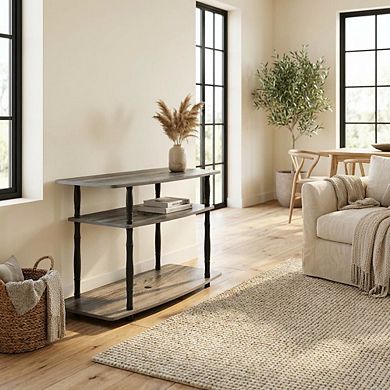 FurniFact Wooden TV Stand, Classic Tube Design, Modern Storage Solution