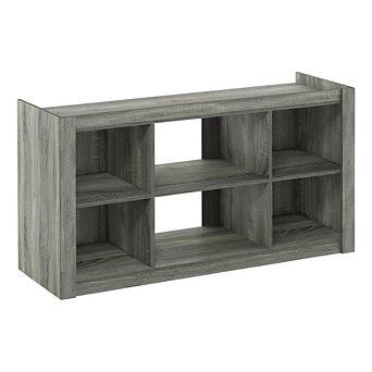FurniFact Wooden TV stand, open shelves, storage compartments