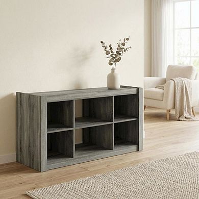 FurniFact Wooden TV stand, open shelves, storage compartments