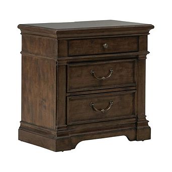 Nightstand with Charging Station and Traditional Style