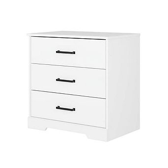 Nightstand for Bedroom with 3 Drawers, Laminate Finish and Farmhouse Style