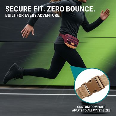 Three Pocket Waist Pack Adjustable Strap with Poop Bag Holder