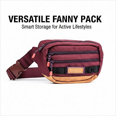 Three Pocket Waist Pack Adjustable Strap with Poop Bag Holder