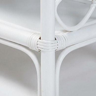 Rattan Nightstand with Coastal Style and Leg Finish