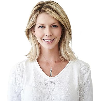 ZUQIETA Sterling Silver Feather Pendant Necklace