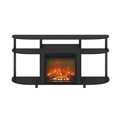 FurniFact Entertainment Center Stand, Fireplace, TVs up to 55 Inch
