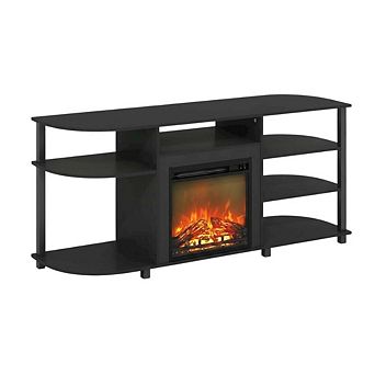 FurniFact Entertainment Center Stand, Fireplace, TVs up to 55 Inch