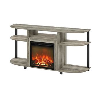 FurniFact Entertainment Center Stand, Fireplace, TVs up to 55 Inch