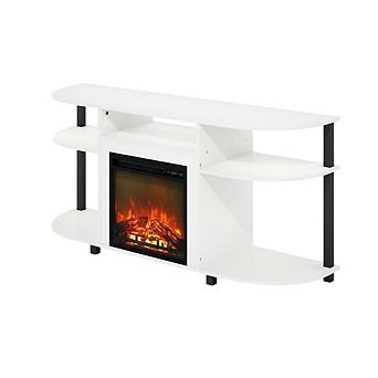FurniFact Entertainment Center Stand, Fireplace, TVs up to 55 Inch