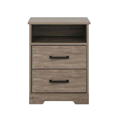 Nightstand Bedside Table with Farmhouse Style and Laminate Finish