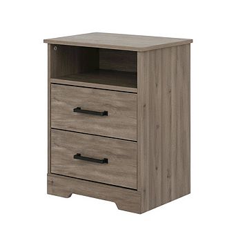 Nightstand Bedside Table with Farmhouse Style and Laminate Finish
