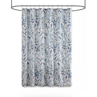 Botanical Print Shower Curtain Modern Serene Bathroom Decor