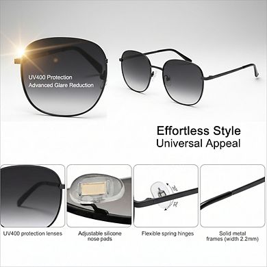 Square Sunglasses Gold Big Frame for Women Men