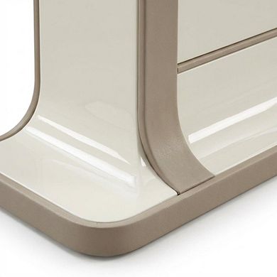 Lacquer Nightstand with Soft Close Drawers and Acacia Legs