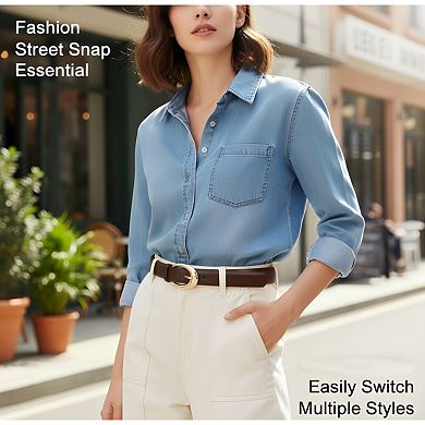 2 Pack Fashion Belts Gold Buckle Design for Pants and Jeans