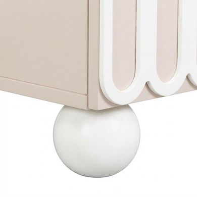 Nightstand with Wooden Legs and Soft Close Drawer for Bedroom