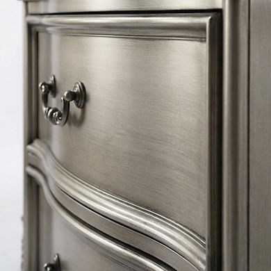 Nightstand with Antique Finish, Transitional Style, Rectangular