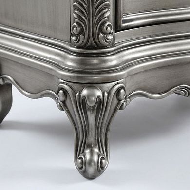 Nightstand with Antique Finish, Transitional Style, Rectangular