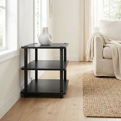 FurniFact 3-Tier Corner TV Stand with Composite Wood Construction