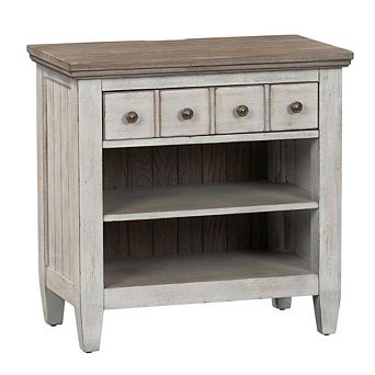 Nightstand with Charging Station and Farmhouse Style
