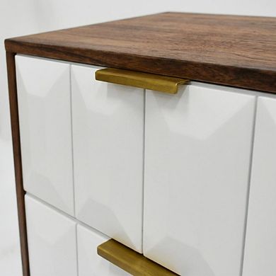 Black Modern Bedroom Nightstand with Minimalist Design and Metal Frame