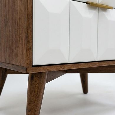 Black Modern Bedroom Nightstand with Minimalist Design and Metal Frame