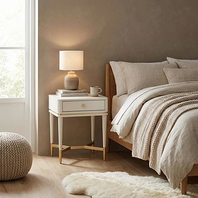 Nightstand with Soft-Close Drawers and Acacia Wood Construction