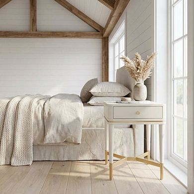 Nightstand with Soft-Close Drawers and Acacia Wood Construction