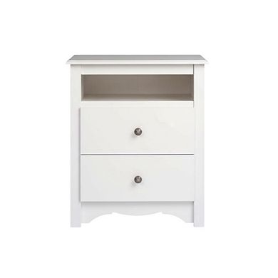 Monterey Tall Nightstand with 2 Drawers and Open Shelf for Bedroom