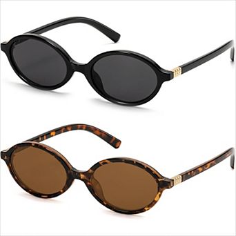 Retro Oval Sunglasses Women Y2K 90s Vintage Trendy Designer