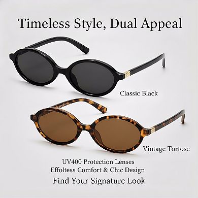 Retro Oval Sunglasses Women Y2K 90s Vintage Trendy Designer