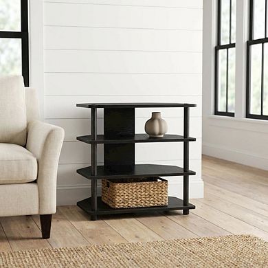 FurniFact 4-Tier TV Stand, Composite Wood Construction