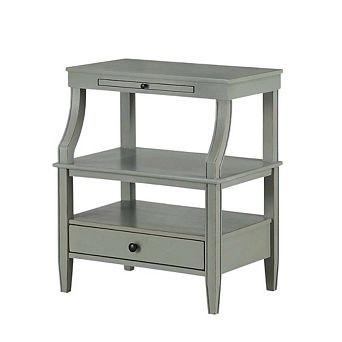 Antique Grey Storage Nightstand with Spacious Drawer and Modern Design