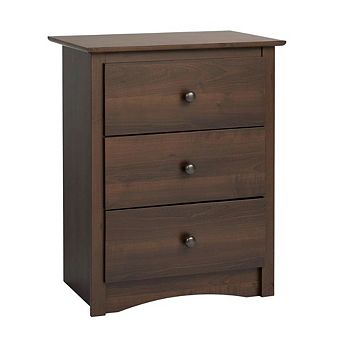 Tall nightstand with 3 drawers and sleek design
