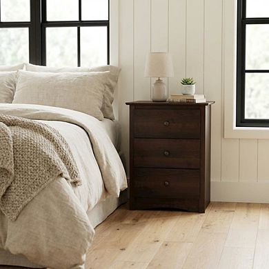 Tall nightstand with 3 drawers and sleek design