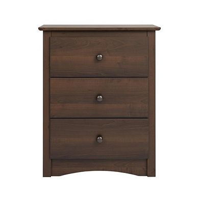 Tall nightstand with 3 drawers and sleek design