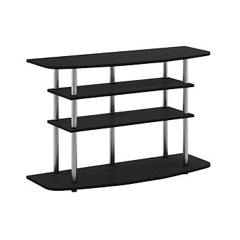FurniFact 4 tier TV Stand with Wood Store Display for up to 46-inch Screens