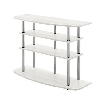 FurniFact 4 tier TV Stand with Wood Store Display for up to 46-inch Screens