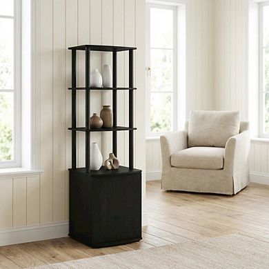 FurniFact Wooden TV Stand with Storage Cabinet and Tall Design