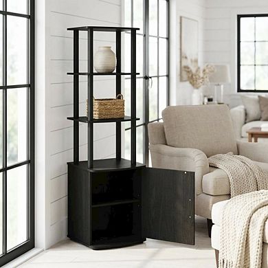 FurniFact Wooden TV Stand with Storage Cabinet and Tall Design