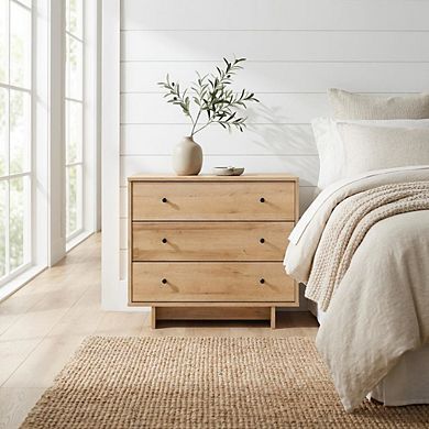 Nightstand with 3 Drawers and Modern Design